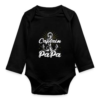 Père Sailor - Body Bébé bio manches longues - noir - Devant