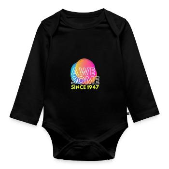 Awesome since 1947! - Baby Bio-Langarm-Body - Schwarz - Vorne