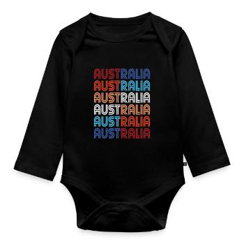 Australien - Baby Bio-Langarm-Body - Schwarz - Vorne