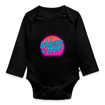 80s Vintage 80s Outfir 80s Retro 80s - Organic Longsleeve Baby Bodysuit - black - Front