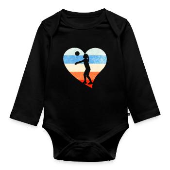 Volleyball Player Girls - Organic Longsleeve Baby Bodysuit - black - Front