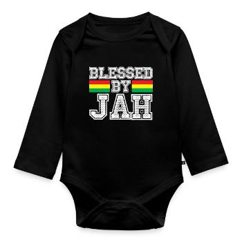 Reggae béni - Body Bébé bio manches longues - noir - Devant