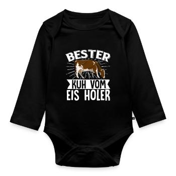 Bester Kuh Vom Eis Holer Witziges Bauer Kühe - Baby Bio-Langarm-Body - Schwarz - Vorne