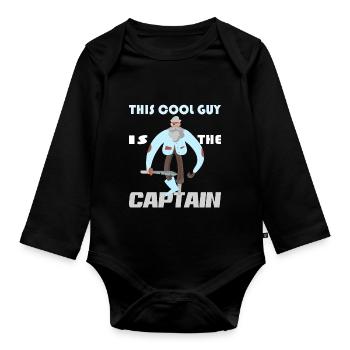 Capitaine de la voile de la voile - Body Bébé bio manches longues - noir - Devant