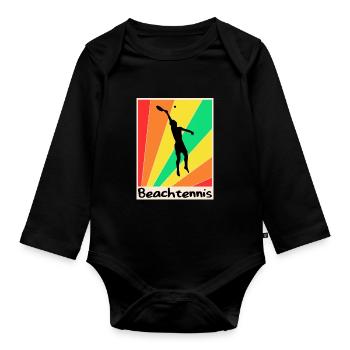 Beachtennis poster Tenis Playa - Baby Bio-Langarm-Body - Schwarz - Vorne