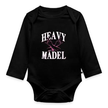 Heavy Mädel Metal Geschenk - Baby Bio-Langarm-Body - Schwarz - Vorne