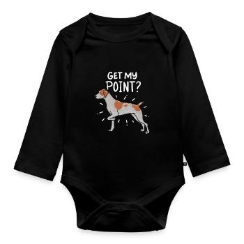 German Shorthaired Pointer Dog Quote "Gift - Organic Longsleeve Baby Bodysuit - black - Front