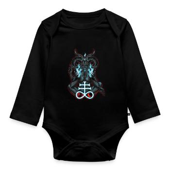 Baphomet Satan Luzifer - Baby Bio-Langarm-Body - Schwarz - Vorne