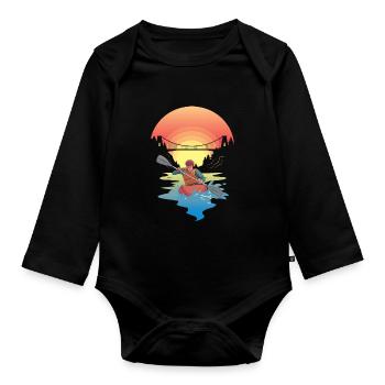 KAYAKS KANU RAFTING PADDEL BOOT Kayaking KAJAK - Organic Longsleeve Baby Bodysuit - black - Front