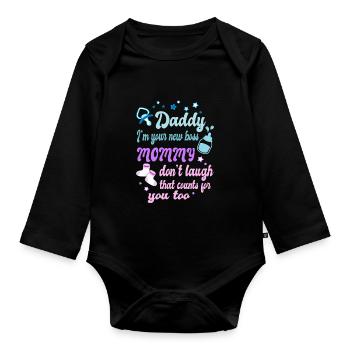 Baby Boss - Body Bébé bio manches longues - noir - Devant