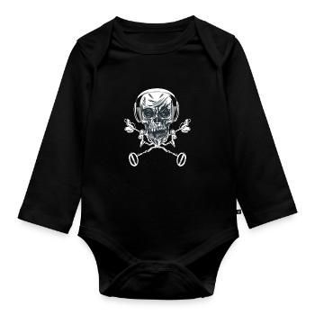 Sondeur Accessoires Skeleton Métal - Body Bébé bio manches longues - noir - Devant