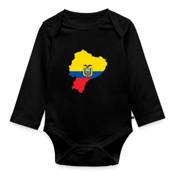 Équateur - Body Bébé bio manches longues - noir - Devant