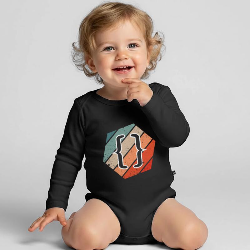 Vintage Web Developer CSS JavaScript and HTML 5 Organic Longsleeve Baby Bodysuit