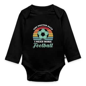 Football - Body Bébé bio manches longues - noir - Devant