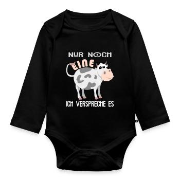 Kuh liebhaber Bauer Kühe Geschenk - Baby Bio-Langarm-Body - Schwarz - Vorne