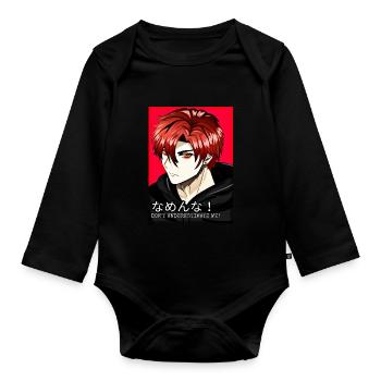 Red Anime Manga Design China Japan - Organic Longsleeve Baby Bodysuit - black - Front