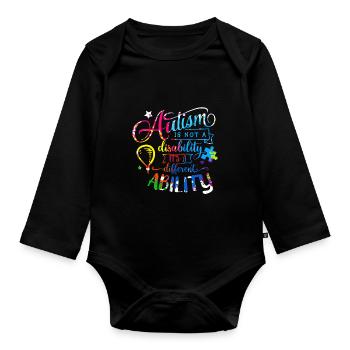 Autisme Autiste Asberger Autisme Awareness Puzzle - Body Bébé bio manches longues - noir - Devant