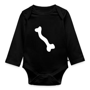 Os squelette - Body Bébé bio manches longues - noir - Devant