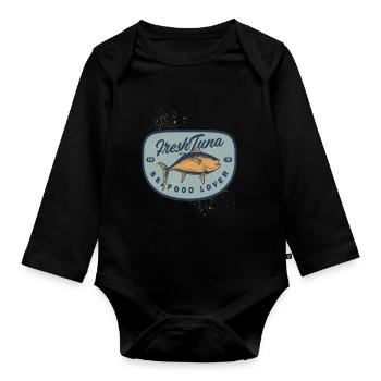 Frischer Thunfisch Tuna Seafood - Baby Bio-Langarm-Body - Schwarz - Vorne