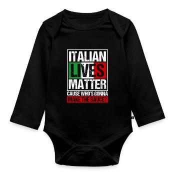 Italian Lives Matter Italien Sauce Italienne - Body Bébé bio manches longues - noir - Devant