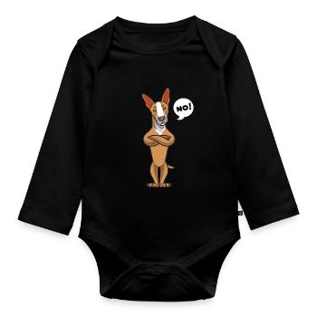 Sturer Podenco Dog Gift - Organic Longsleeve Baby Bodysuit - black - Front