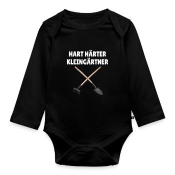 Gärtner Hobbygärtner Hart härter Kleingärtner - Baby Bio-Langarm-Body - Schwarz - Vorne