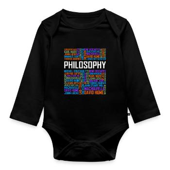 Philosophy - Words - Organic Longsleeve Baby Bodysuit - black - Front