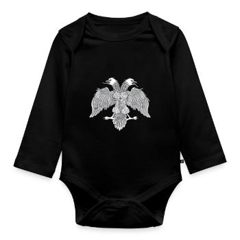 Strong Albanian Eagle - Organic Longsleeve Baby Bodysuit - black - Front