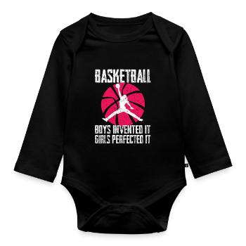 Basket fille - Body Bébé bio manches longues - noir - Devant