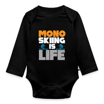 Monoski Gift Idea Gift Monoskiing Monosk - Organic Longsleeve Baby Bodysuit - black - Front