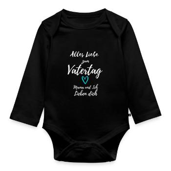Baby Vatertag Junge - Baby Bio-Langarm-Body - Schwarz - Vorne