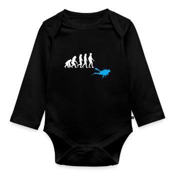 Plongée Évolution - Body Bébé bio manches longues - noir - Devant