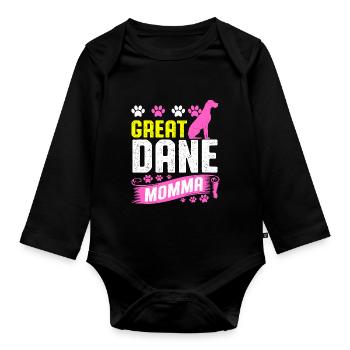 Deutsche Dogge - Baby Bio-Langarm-Body - Schwarz - Vorne