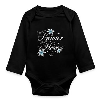Kräuter Hexe Medizin Natur Naturheilkunde - Baby Bio-Langarm-Body - Schwarz - Vorne