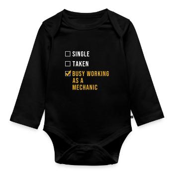 Mécanicien cadeau - Body Bébé bio manches longues - noir - Devant