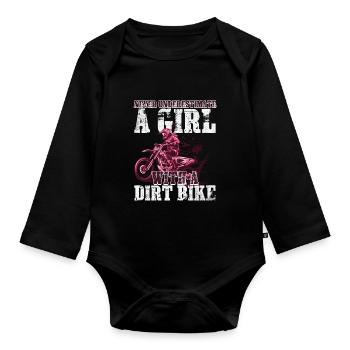 Braap Girl ne sous-estime jamais l'amant de moto - Body Bébé bio manches longues - noir - Devant
