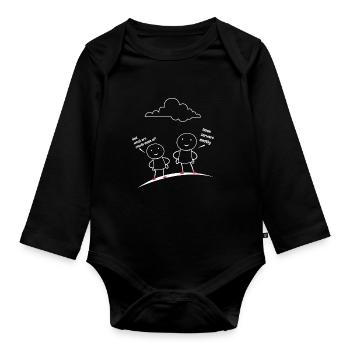 Nuages de serveurs Linux - Body Bébé bio manches longues - noir - Devant