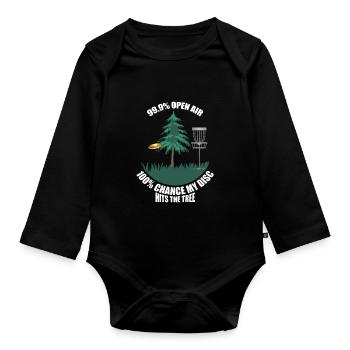 Disc Golf Retro Lustiges Design für Spieler und - Baby Bio-Langarm-Body - Schwarz - Vorne