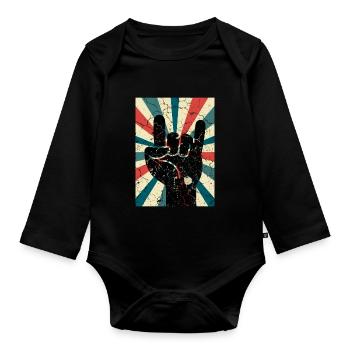 Teufelshorn Punks - Baby Bio-Langarm-Body - Schwarz - Vorne