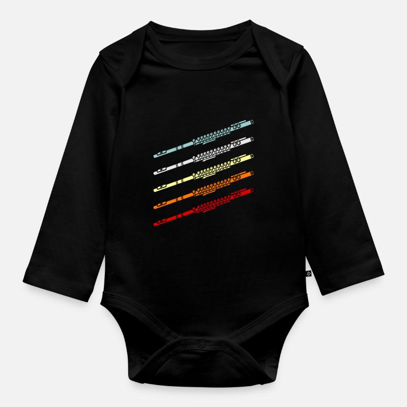 Flûte transversale Flûte latérale soufflée - Body Bébé bio manches longues - noir