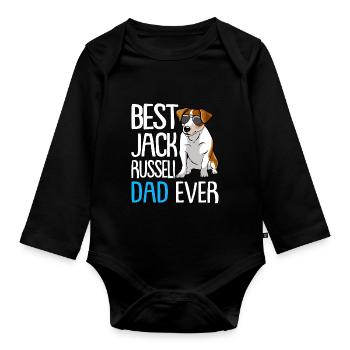 Best Jack Russell Dad Ever Hund Hunderasse - Baby Bio-Langarm-Body - Schwarz - Vorne