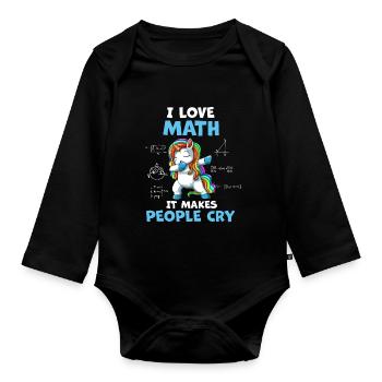 Ich liebe Mathe Mathe Einhorn - Baby Bio-Langarm-Body - Schwarz - Vorne