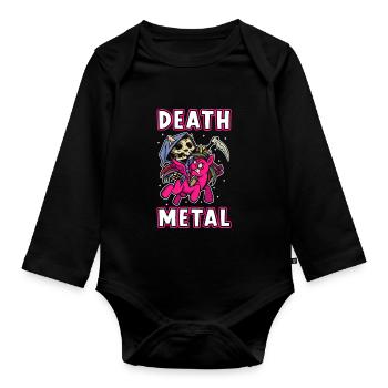Death Metal Licorne - Body Bébé bio manches longues - noir - Devant