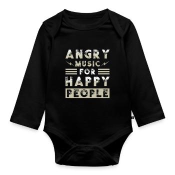 Metal Musique Angry Music for Happy People - Body Bébé bio manches longues - noir - Devant
