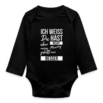 Lustig Funny Witzig Statement Papa Spruch Mann - Baby Bio-Langarm-Body - Schwarz - Vorne