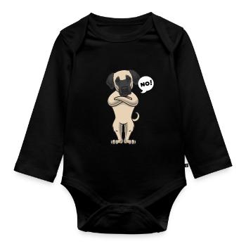 Sturer Kangal chien de berger anatalien drôle - Body Bébé bio manches longues - noir - Devant