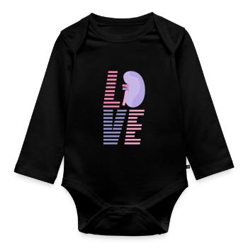 Kidney organ donation kidney transplant surgery - Organic Longsleeve Baby Bodysuit - black - Front