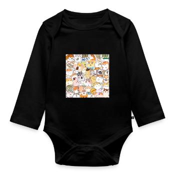 Hamster Telefon Korea - Baby Bio-Langarm-Body - Schwarz - Vorne