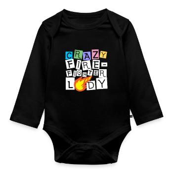 Pompier pompier - Body Bébé bio manches longues - noir - Devant