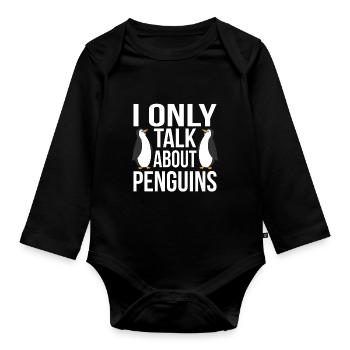 Pingouin - Body Bébé bio manches longues - noir - Devant